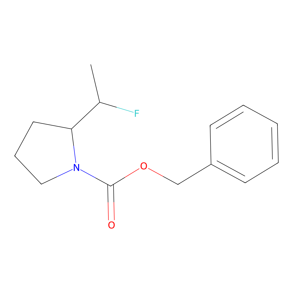 Benzyl 2-(1-fluoroethyl)pyrrolidine-1-carboxylate molecular structure, CAS 2680809-24-7