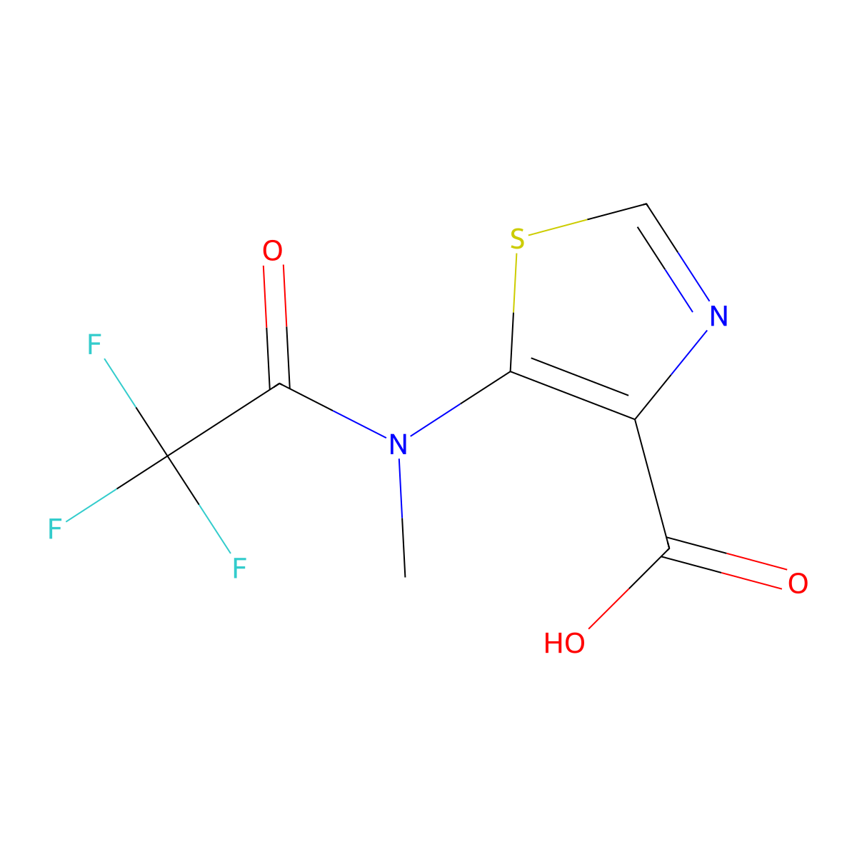 5-(2,2,2-trifluoro-N-methylacetamido)-1,3-thiazole-4-carboxylic acid molecular structure, CAS 2680809-26-9