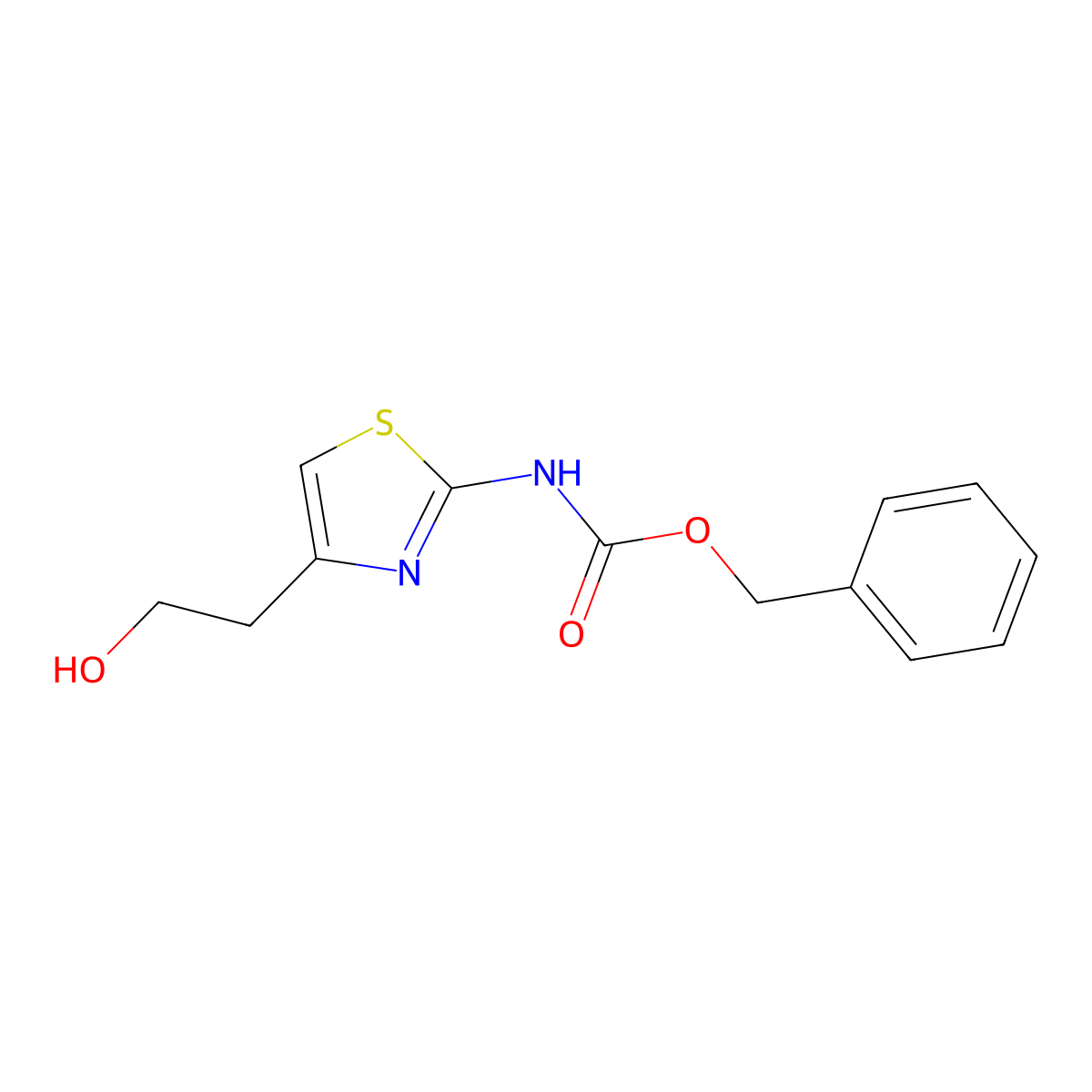 benzyl N-[4-(2-hydroxyethyl)-1,3-thiazol-2-yl]carbamate molecular structure, CAS 2680809-28-1