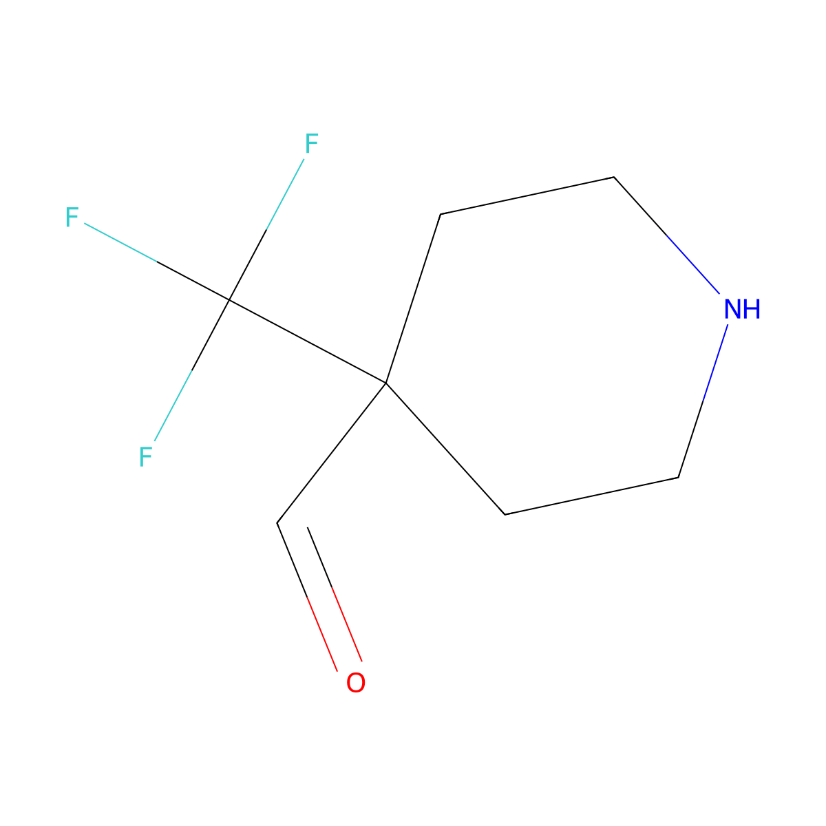 4-(Trifluoromethyl)piperidine-4-carbaldehyde molecular structure, CAS 2680809-36-1