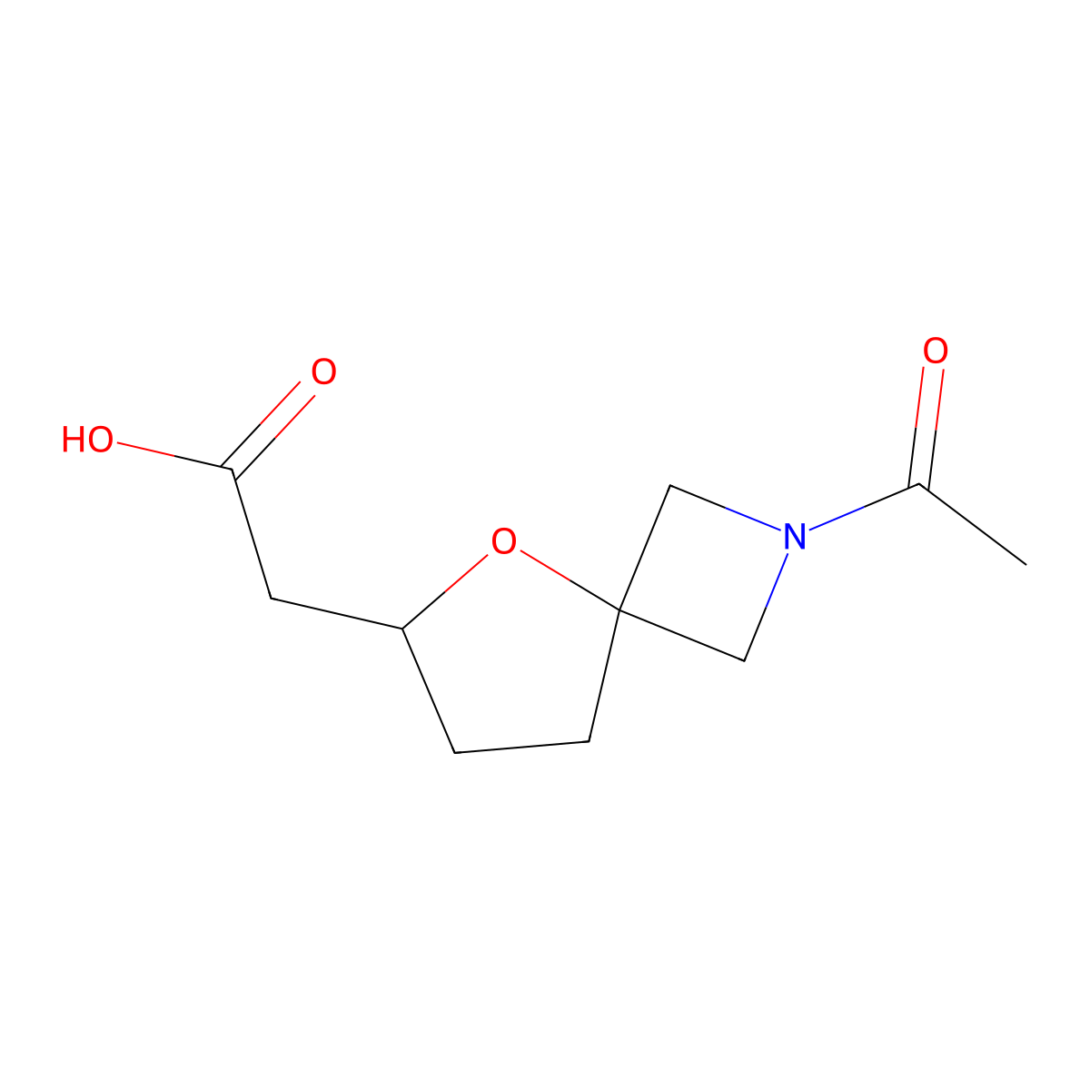 2-{2-Acetyl-5-oxa-2-azaspiro[3.4]octan-6-yl}acetic acid molecular structure, CAS 2680809-37-2