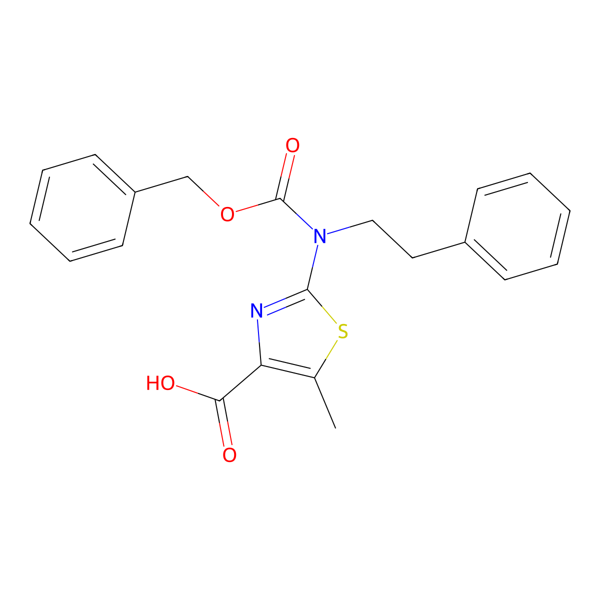 2-{[(Benzyloxy)carbonyl](2-phenylethyl)amino}-5-methyl-1,3-thiazole-4-carboxylic acid molecular structure, CAS 2680809-38-3