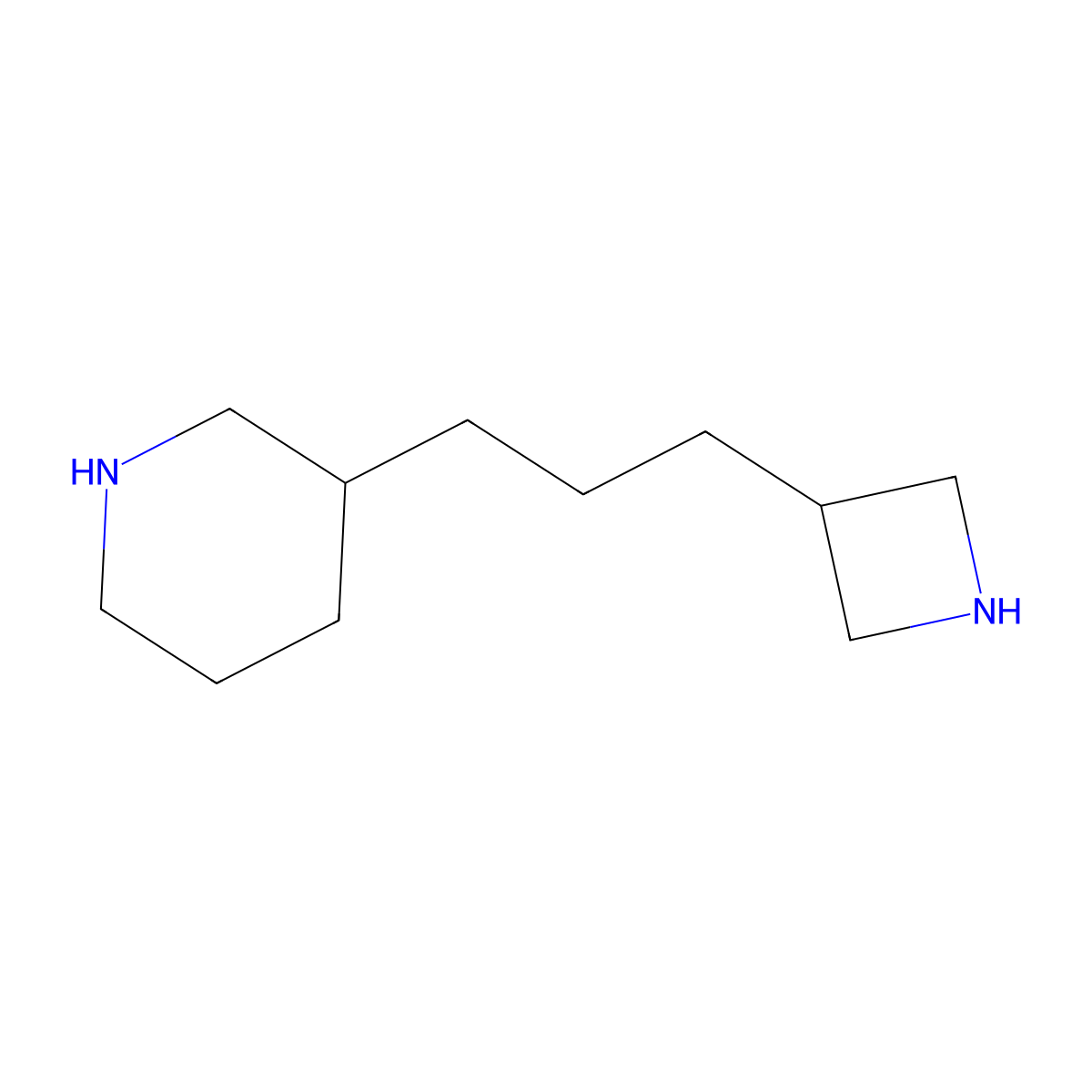 3-[3-(Azetidin-3-yl)propyl]piperidine molecular structure, CAS 2680809-45-2