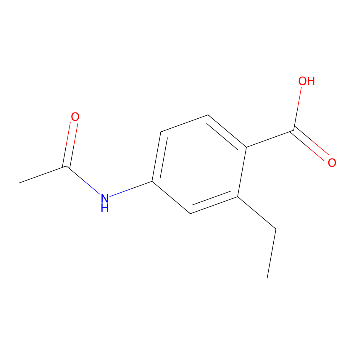 4-Acetamido-2-ethylbenzoic acid molecular structure, CAS 2680809-49-6