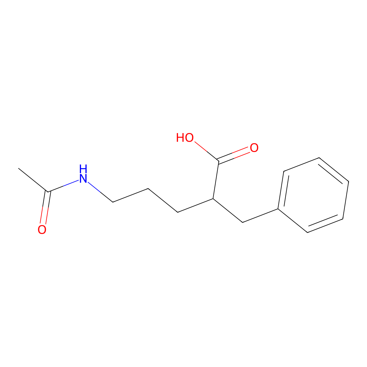 2-Benzyl-5-acetamidopentanoic acid molecular structure, CAS 2680809-53-2