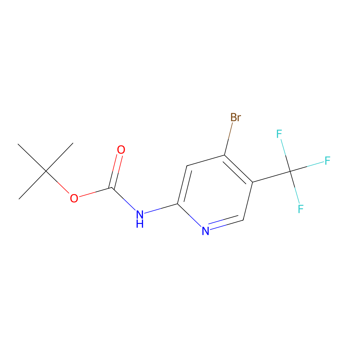tert-butyl N-[4-bromo-5-(trifluoromethyl)pyridin-2-yl]carbamate molecular structure, CAS 2680809-60-1