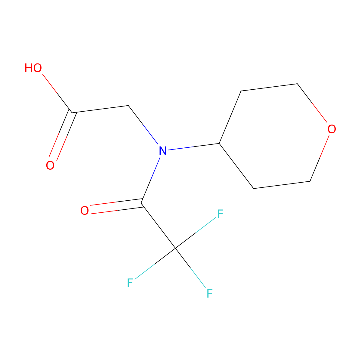 2-[2,2,2-trifluoro-N-(oxan-4-yl)acetamido]acetic acid molecular structure, CAS 2680809-62-3