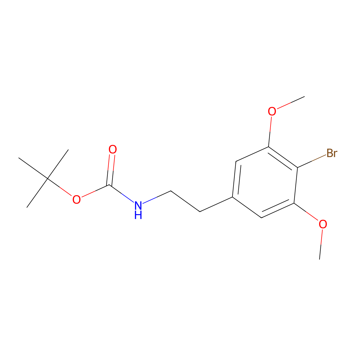 tert-butyl N-[2-(4-bromo-3,5-dimethoxyphenyl)ethyl]carbamate molecular structure, CAS 2680809-65-6