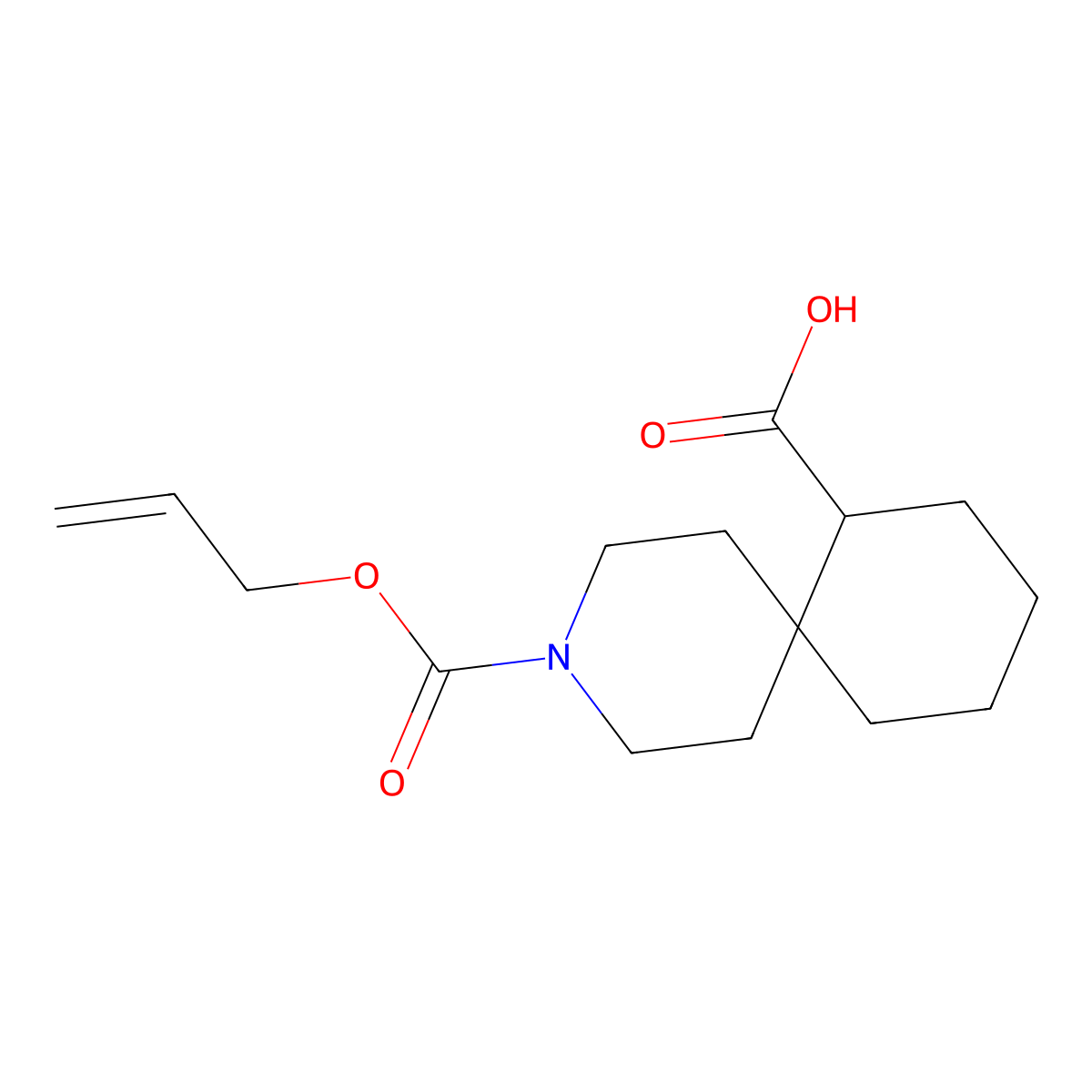 3-[(Prop-2-en-1-yloxy)carbonyl]-3-azaspiro[5.5]undecane-7-carboxylic acid molecular structure, CAS 2680809-68-9