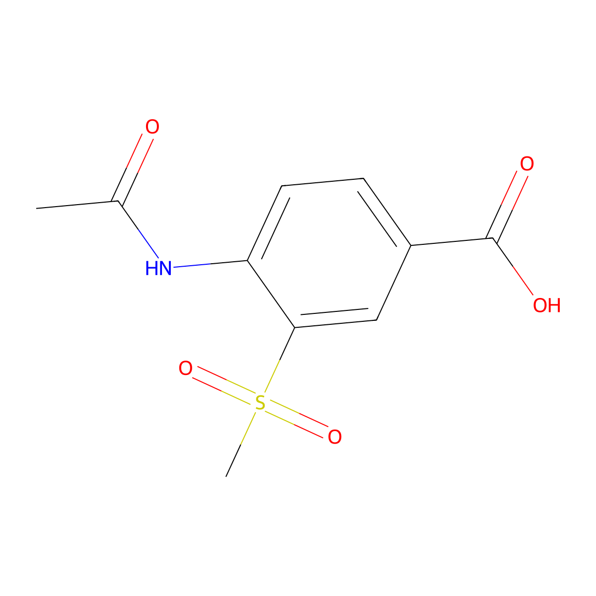 4-Acetamido-3-methanesulfonylbenzoic acid molecular structure, CAS 2680809-73-6