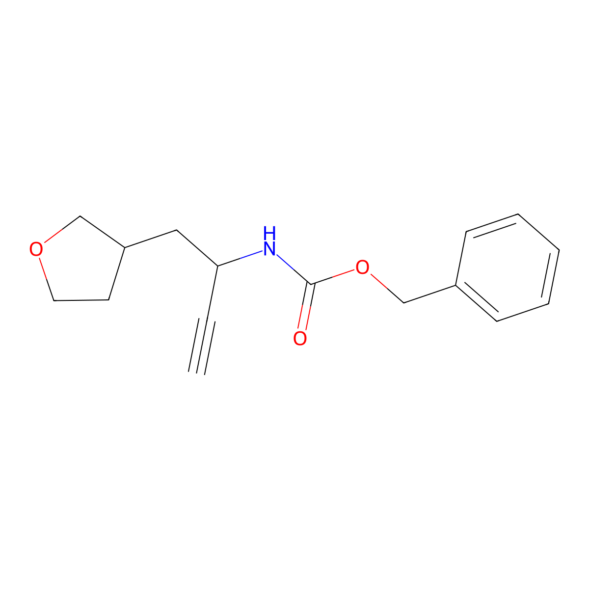 benzyl N-[1-(oxolan-3-yl)but-3-yn-2-yl]carbamate molecular structure, CAS 2680809-78-1