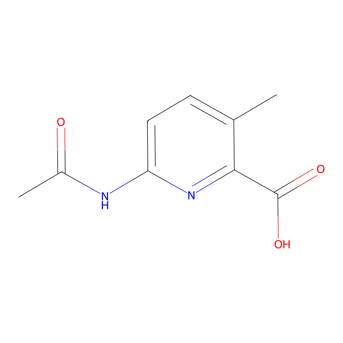 6-Acetamido-3-methylpyridine-2-carboxylic acid molecular structure, CAS 2680809-83-8