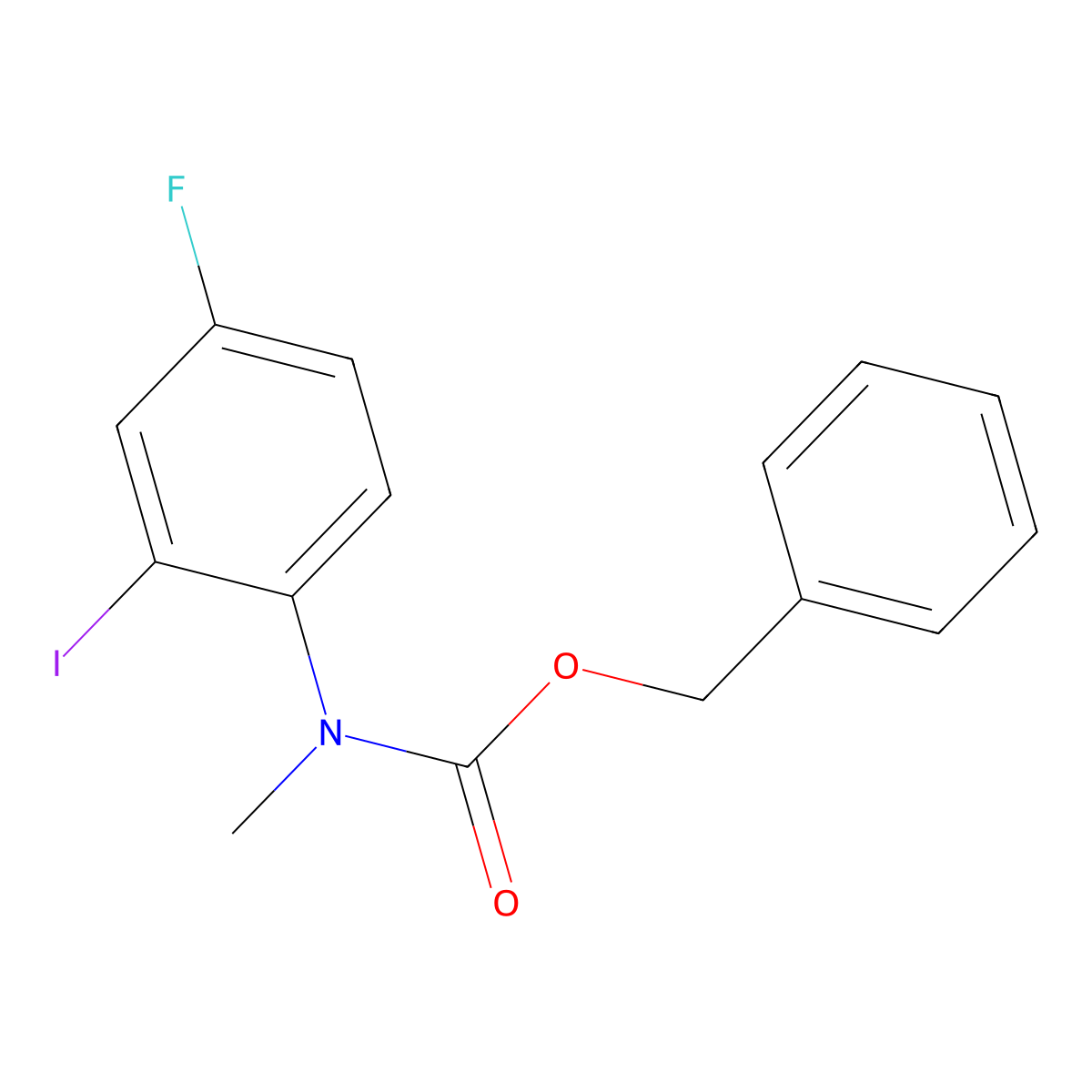 benzyl N-(4-fluoro-2-iodophenyl)-N-methylcarbamate molecular structure, CAS 2680809-86-1