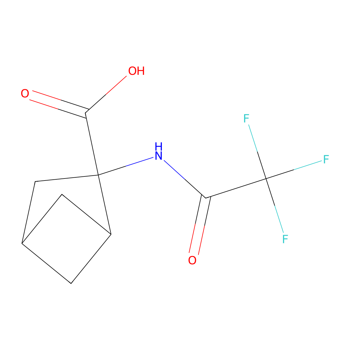 2-(2,2,2-Trifluoroacetamido)bicyclo[2.1.1]hexane-2-carboxylic acid molecular structure, CAS 2680809-93-0