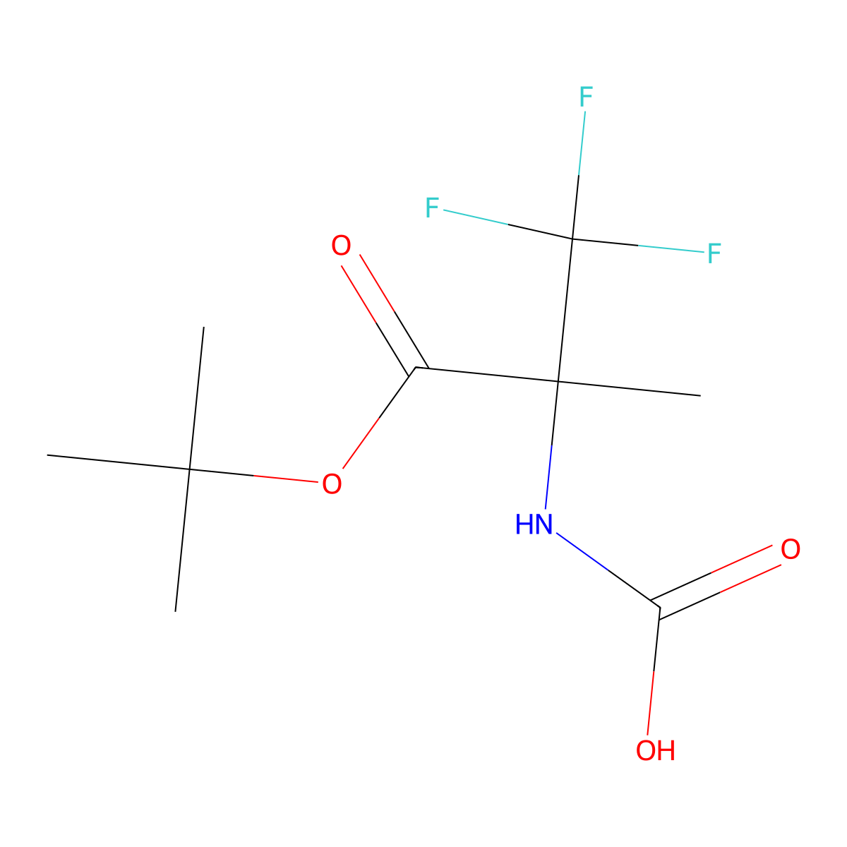[3-(Tert-butoxy)-1,1,1-trifluoro-2-methyl-3-oxopropan-2-yl]carbamic acid molecular structure, CAS 2680809-94-1