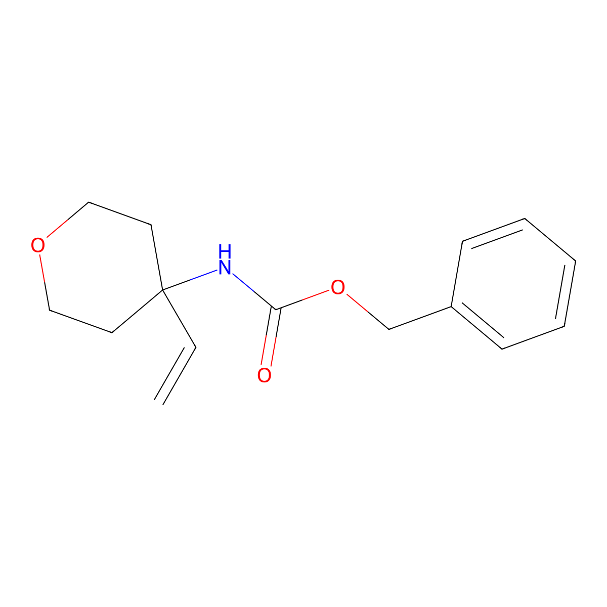 benzyl N-(4-ethenyloxan-4-yl)carbamate molecular structure, CAS 2680809-96-3