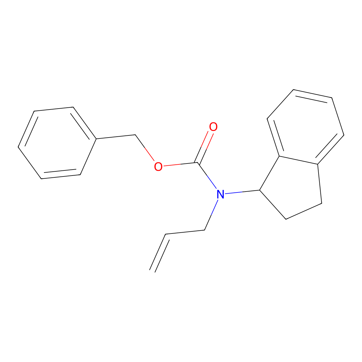 benzyl N-(2,3-dihydro-1H-inden-1-yl)-N-(prop-2-en-1-yl)carbamate molecular structure, CAS 2680810-00-6