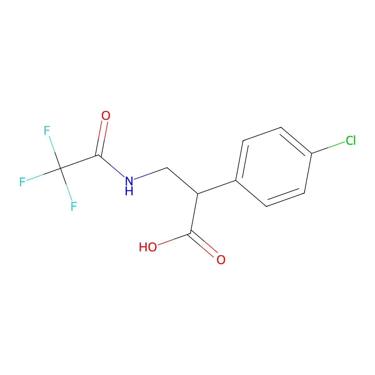2-(4-Chlorophenyl)-3-(2,2,2-trifluoroacetamido)propanoic acid molecular structure, CAS 2680810-12-0
