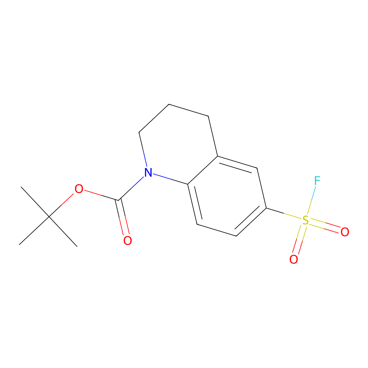 Tert-butyl 6-(fluorosulfonyl)-1,2,3,4-tetrahydroquinoline-1-carboxylate molecular structure, CAS 2680810-14-2