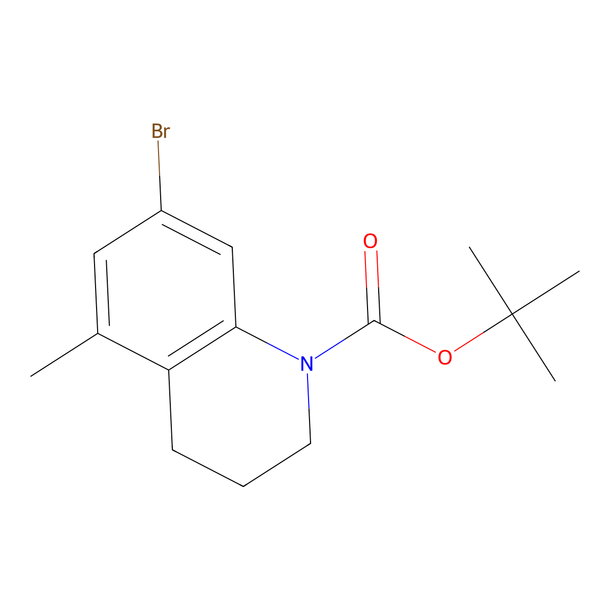Tert-butyl 7-bromo-5-methyl-1,2,3,4-tetrahydroquinoline-1-carboxylate molecular structure, CAS 2680810-20-0