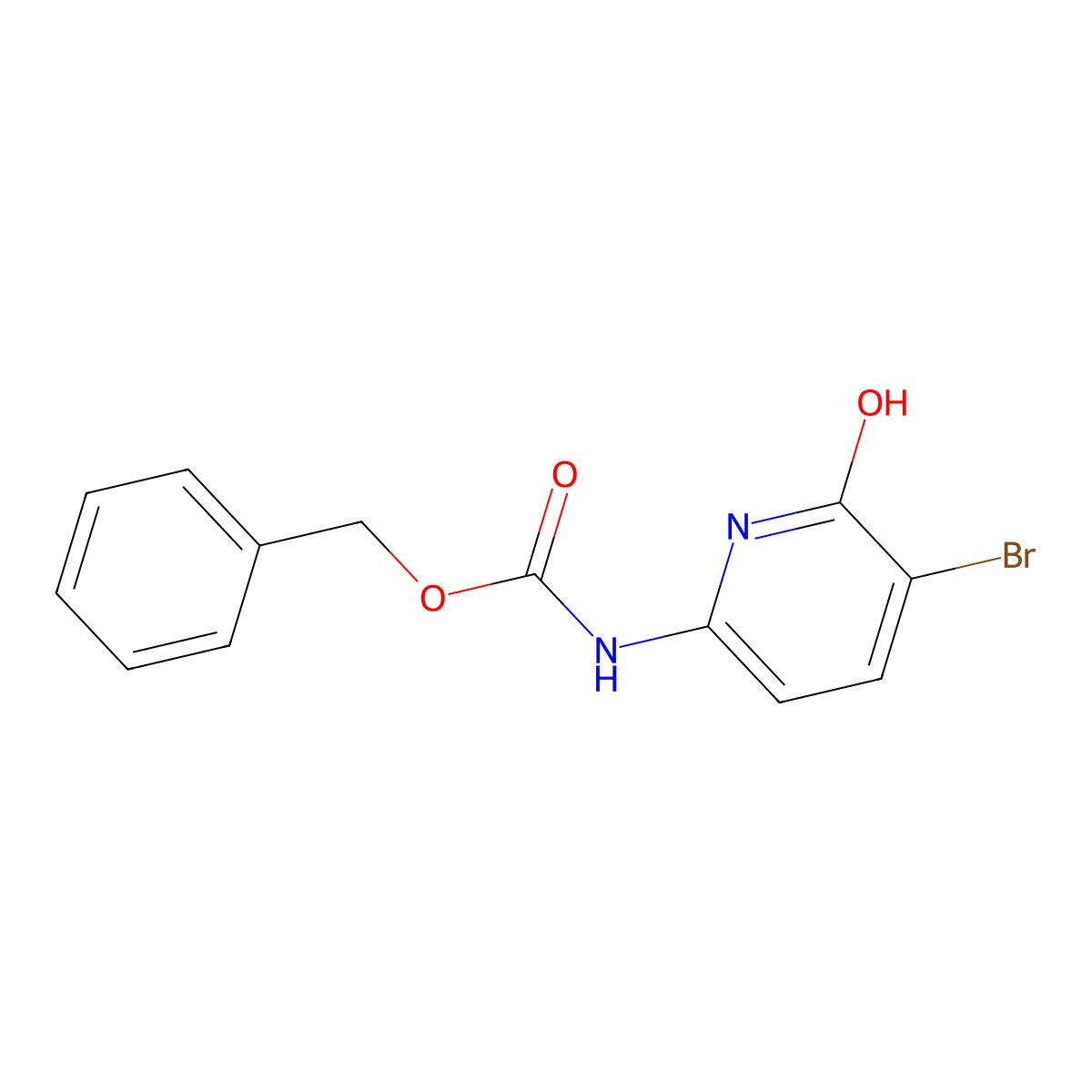 benzyl N-(5-bromo-6-hydroxypyridin-2-yl)carbamate molecular structure, CAS 2680810-32-4