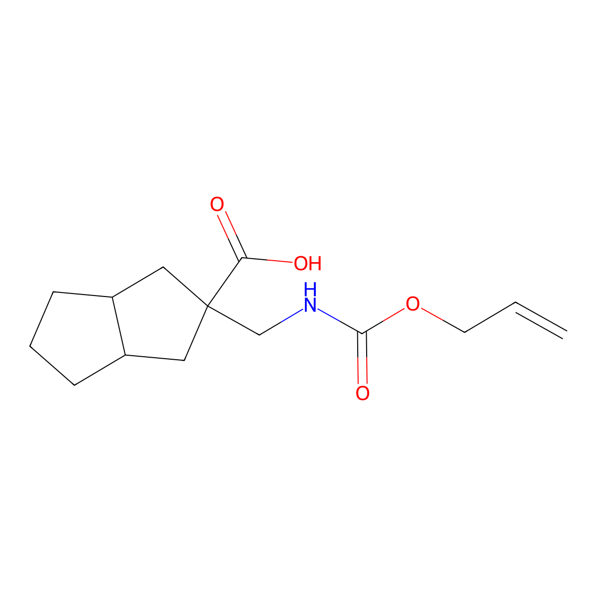 2-({[(Prop-2-en-1-yloxy)carbonyl]amino}methyl)-octahydropentalene-2-carboxylic acid molecular structure, CAS 2680810-34-6