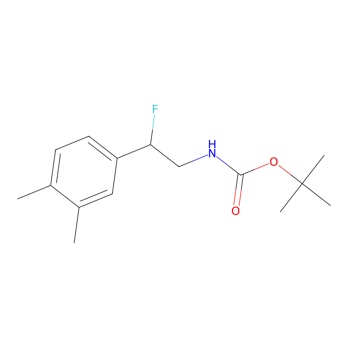 tert-butyl N-[2-(3,4-dimethylphenyl)-2-fluoroethyl]carbamate molecular structure, CAS 2680810-46-0