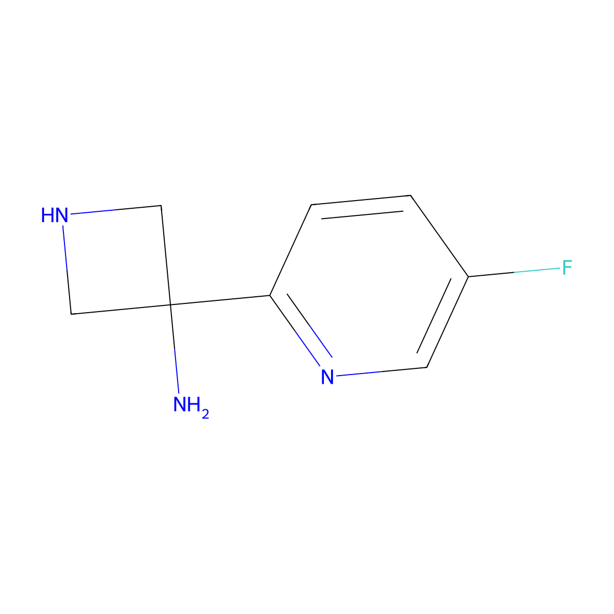 3-(5-Fluoropyridin-2-yl)azetidin-3-amine molecular structure, CAS 2680810-49-3