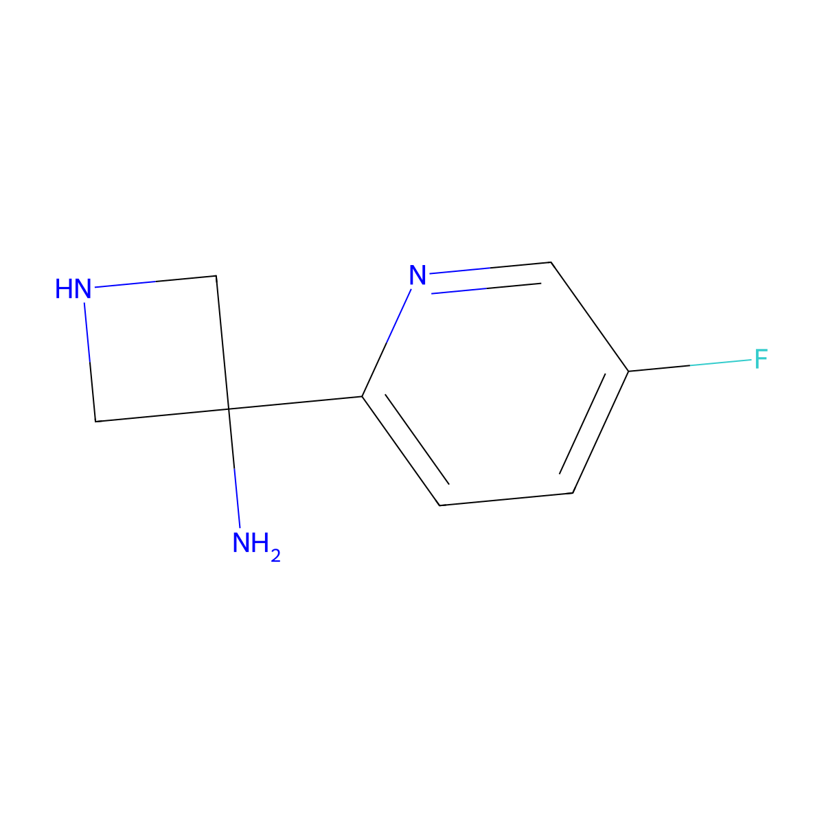 3-(5-Fluoropyridin-2-yl)azetidin-3-amine molecular structure, CAS 2680810-49-3