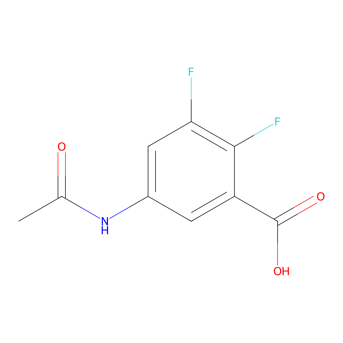 5-Acetamido-2,3-difluorobenzoic acid molecular structure, CAS 2680810-57-3
