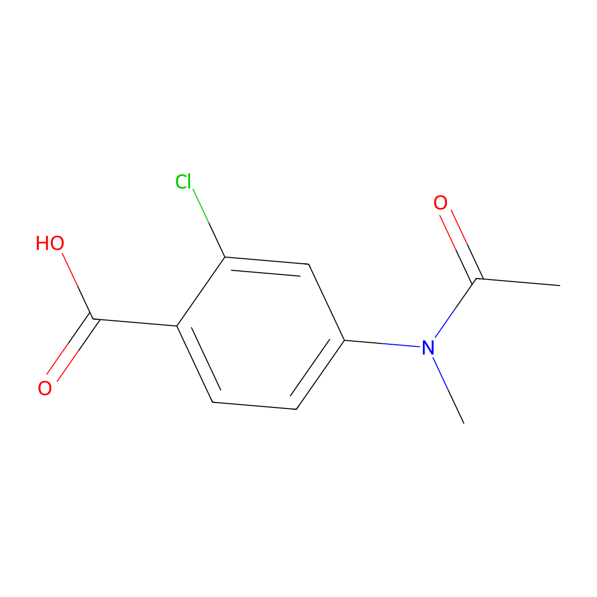 2-chloro-4-(N-methylacetamido)benzoic acid molecular structure, CAS 2680810-60-8