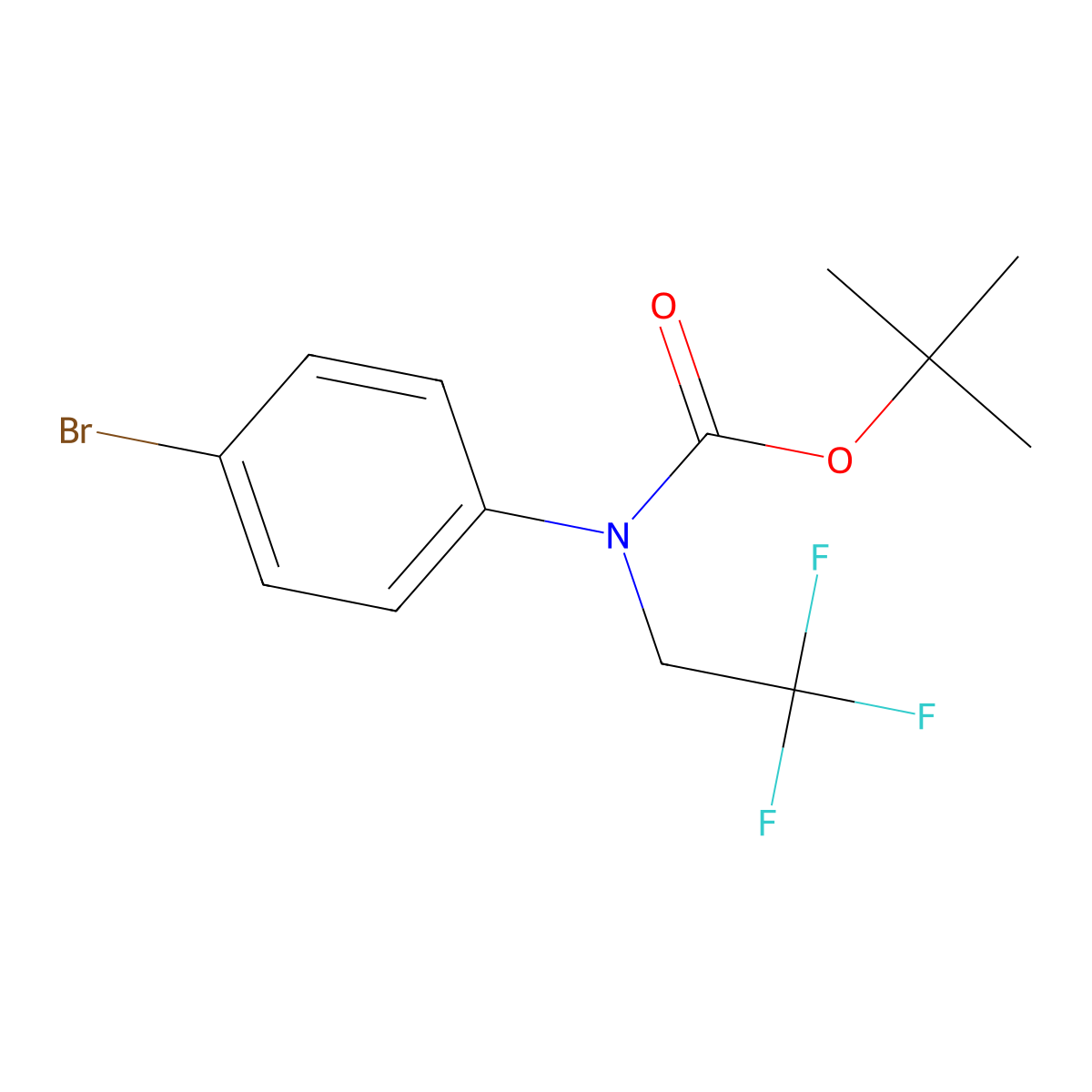 tert-butyl N-(4-bromophenyl)-N-(2,2,2-trifluoroethyl)carbamate molecular structure, CAS 2680810-61-9