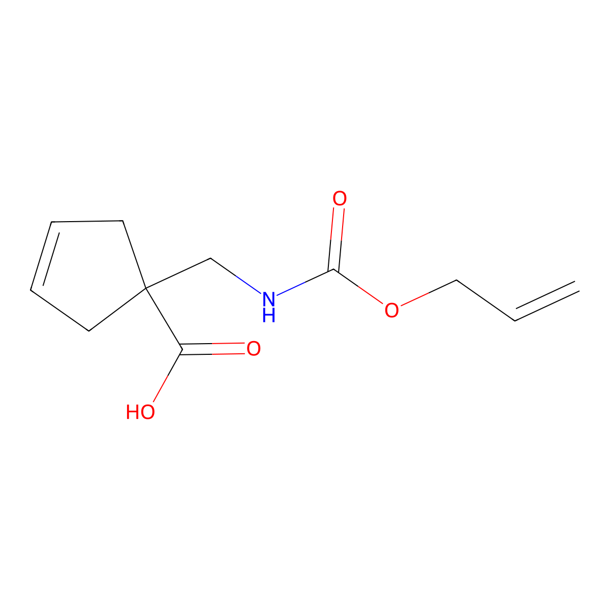 1-({[(Prop-2-en-1-yloxy)carbonyl]amino}methyl)cyclopent-3-ene-1-carboxylic acid molecular structure, CAS 2680810-62-0