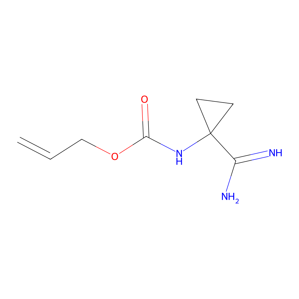 prop-2-en-1-yl N-(1-carbamimidoylcyclopropyl)carbamate molecular structure, CAS 2680810-65-3