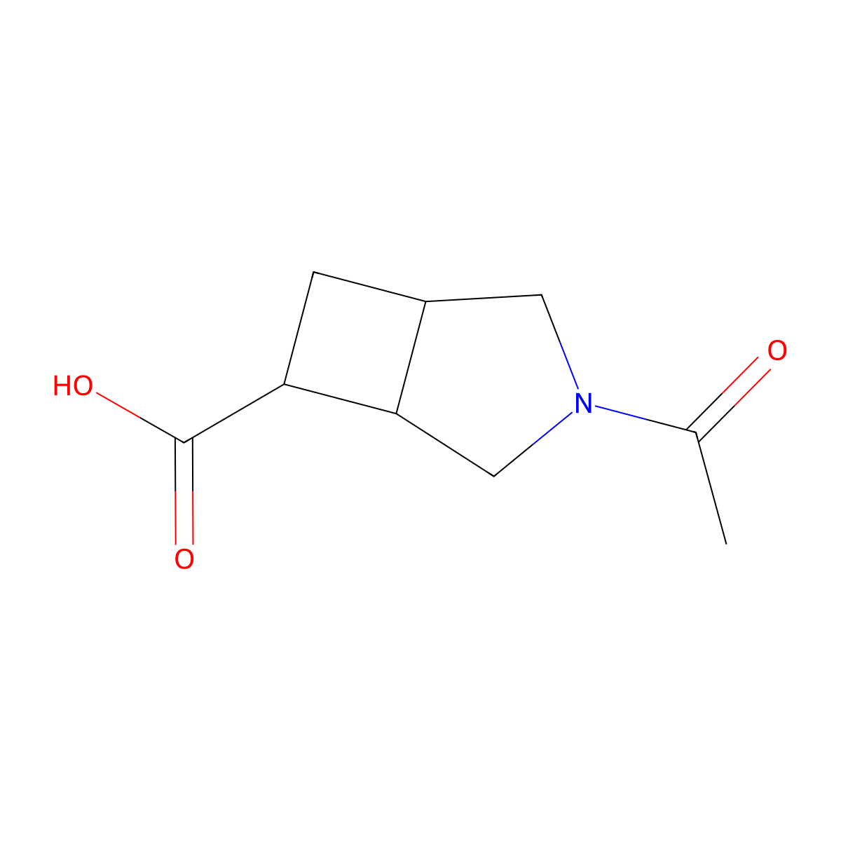 3-Acetyl-3-azabicyclo[3.2.0]heptane-6-carboxylic acid molecular structure, CAS 2680810-75-5