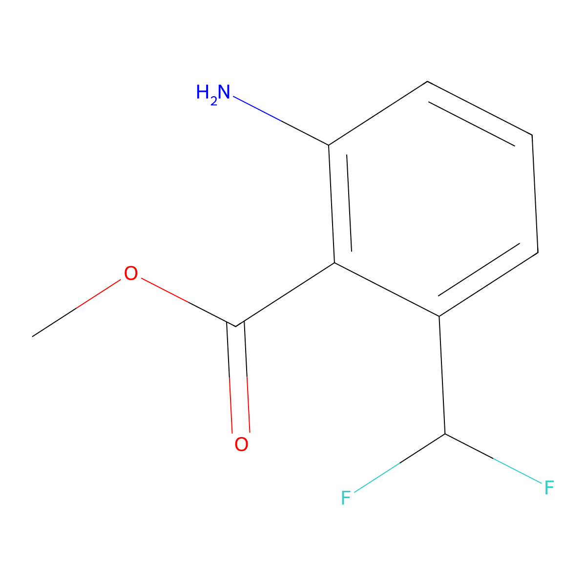Methyl 2-amino-6-(difluoromethyl)benzoate molecular structure, CAS 2680810-76-6