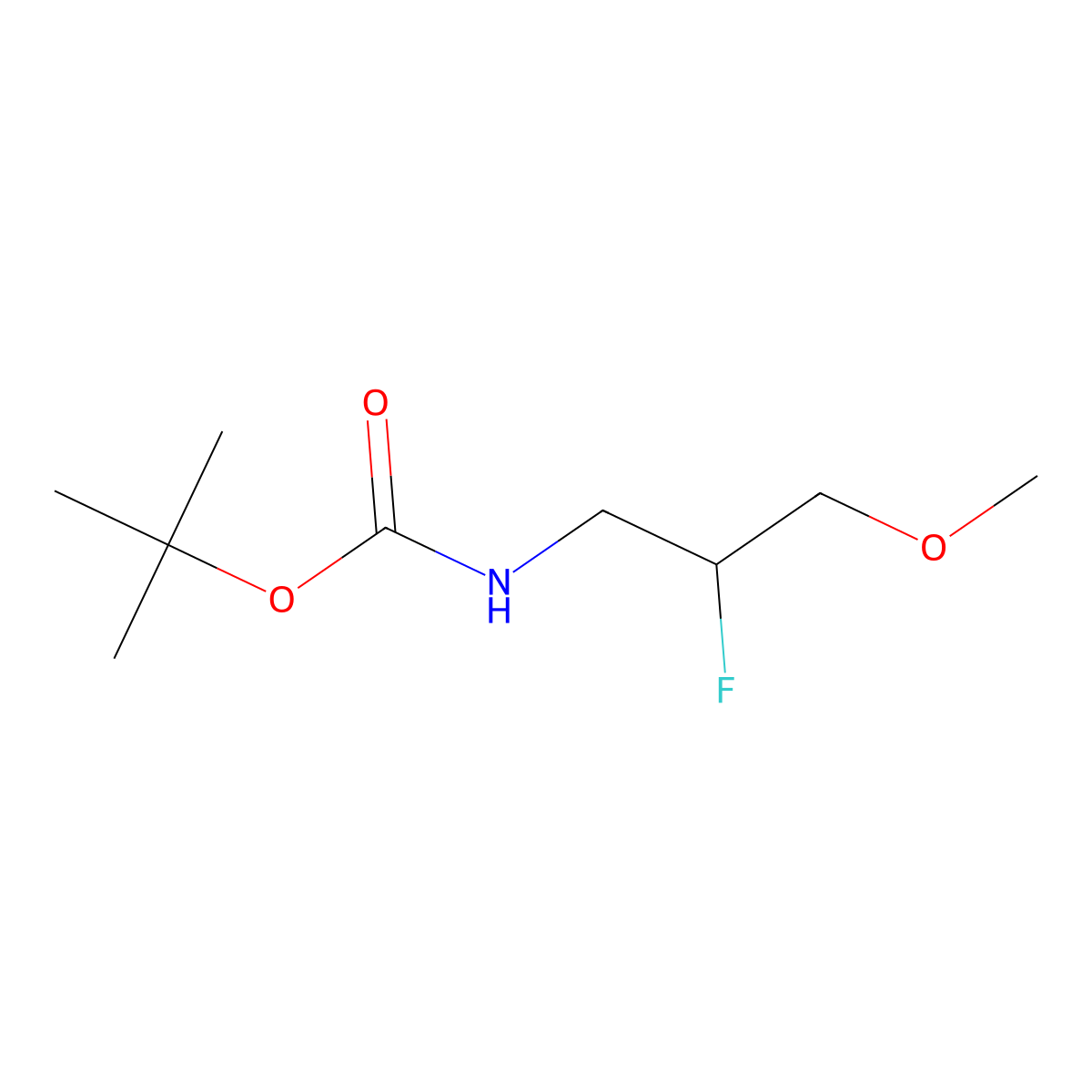 tert-butyl N-(2-fluoro-3-methoxypropyl)carbamate molecular structure, CAS 2680810-78-8