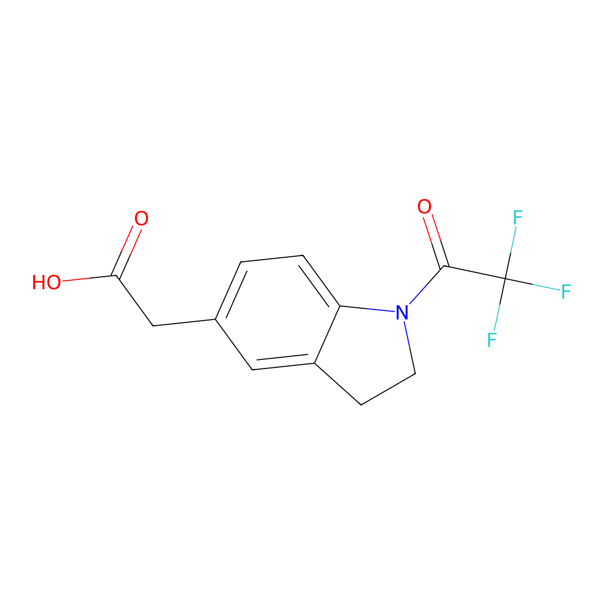 2-[1-(2,2,2-trifluoroacetyl)-2,3-dihydro-1H-indol-5-yl]acetic acid molecular structure, CAS 2680810-79-9
