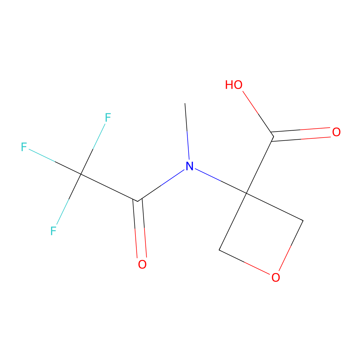 3-(2,2,2-trifluoro-N-methylacetamido)oxetane-3-carboxylic acid molecular structure, CAS 2680810-86-8