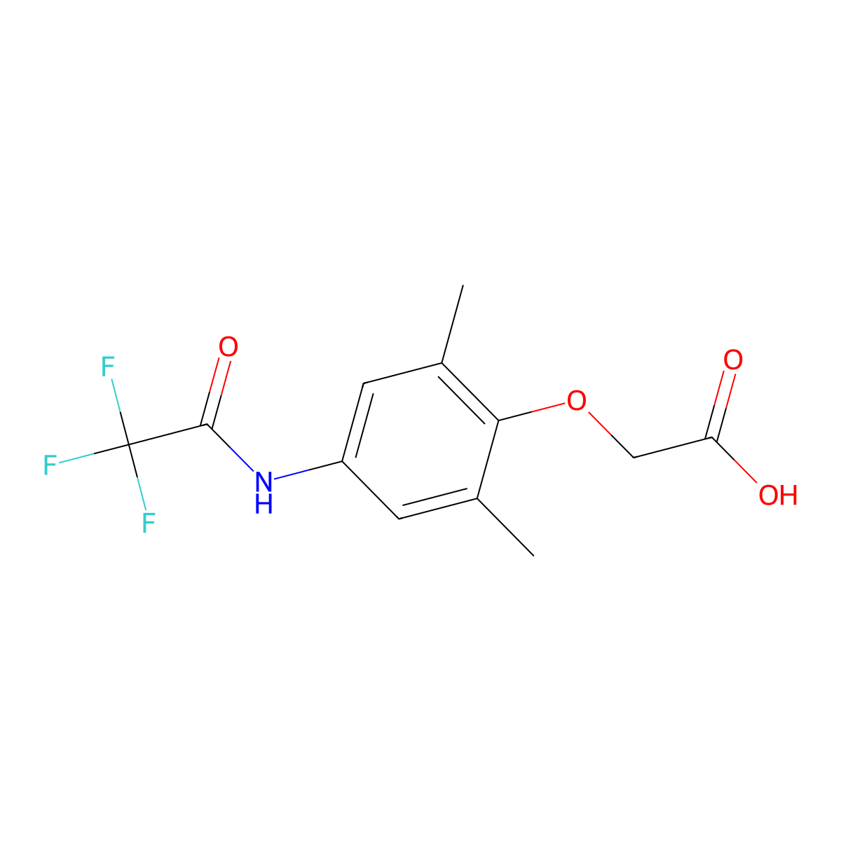 2-[2,6-Dimethyl-4-(2,2,2-trifluoroacetamido)phenoxy]acetic acid molecular structure, CAS 2680810-91-5