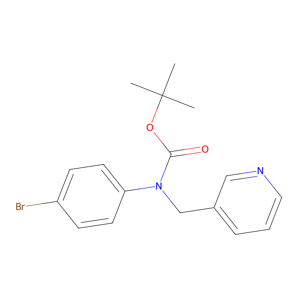 tert-butyl N-(4-bromophenyl)-N-[(pyridin-3-yl)methyl]carbamate molecular structure, CAS 2680810-92-6