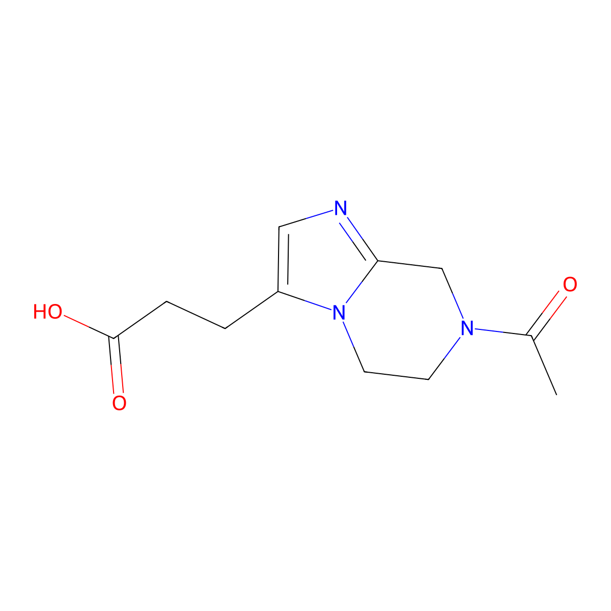 3-{7-acetyl-5H,6H,7H,8H-imidazo[1,2-a]pyrazin-3-yl}propanoic acid molecular structure, CAS 2680810-94-8