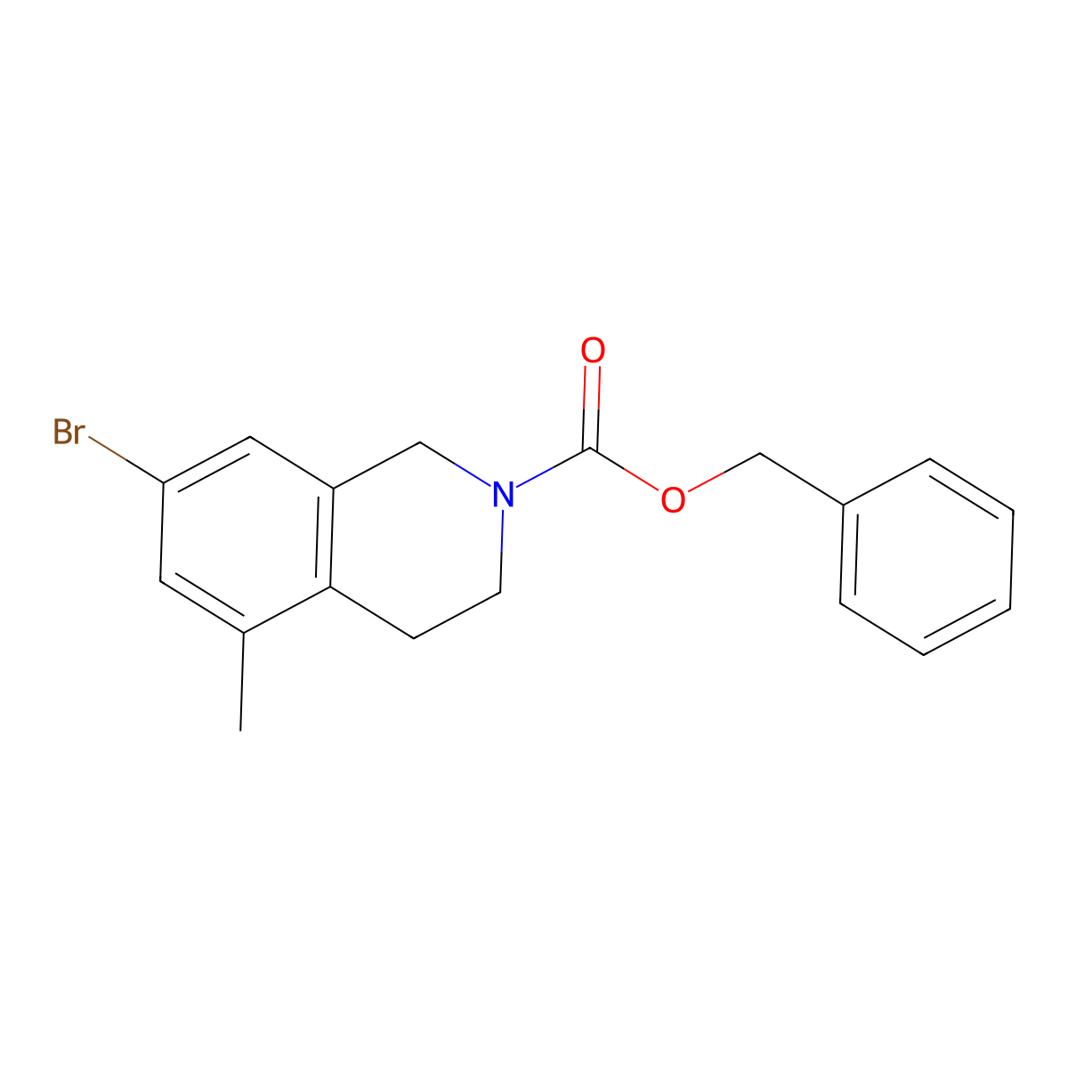 Benzyl 7-bromo-5-methyl-1,2,3,4-tetrahydroisoquinoline-2-carboxylate molecular structure, CAS 2680810-95-9