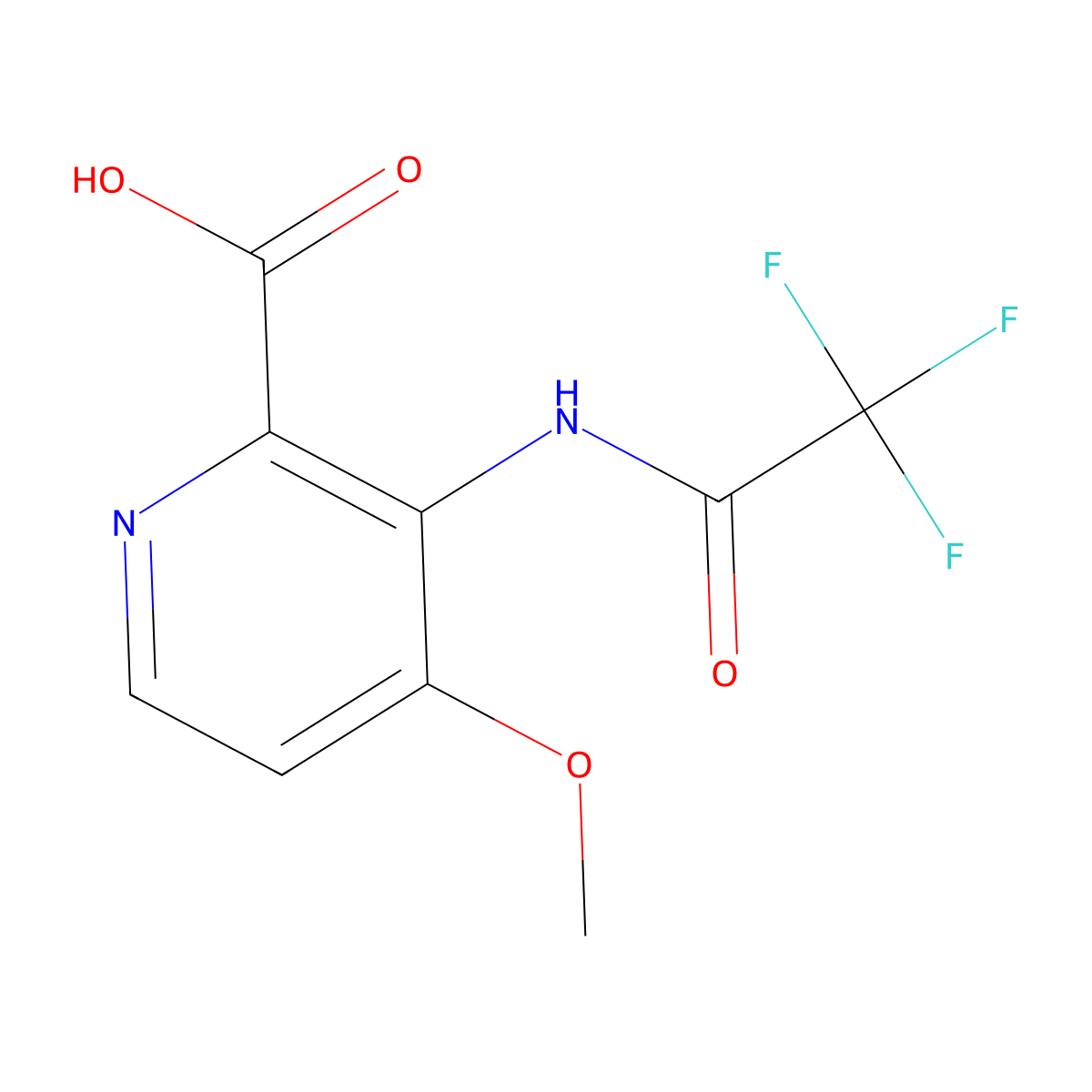 4-Methoxy-3-(2,2,2-trifluoroacetamido)pyridine-2-carboxylic acid molecular structure, CAS 2680811-02-1