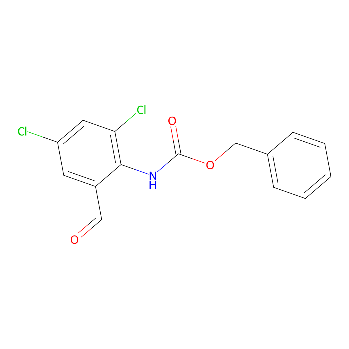 benzyl N-(2,4-dichloro-6-formylphenyl)carbamate molecular structure, CAS 2680811-03-2