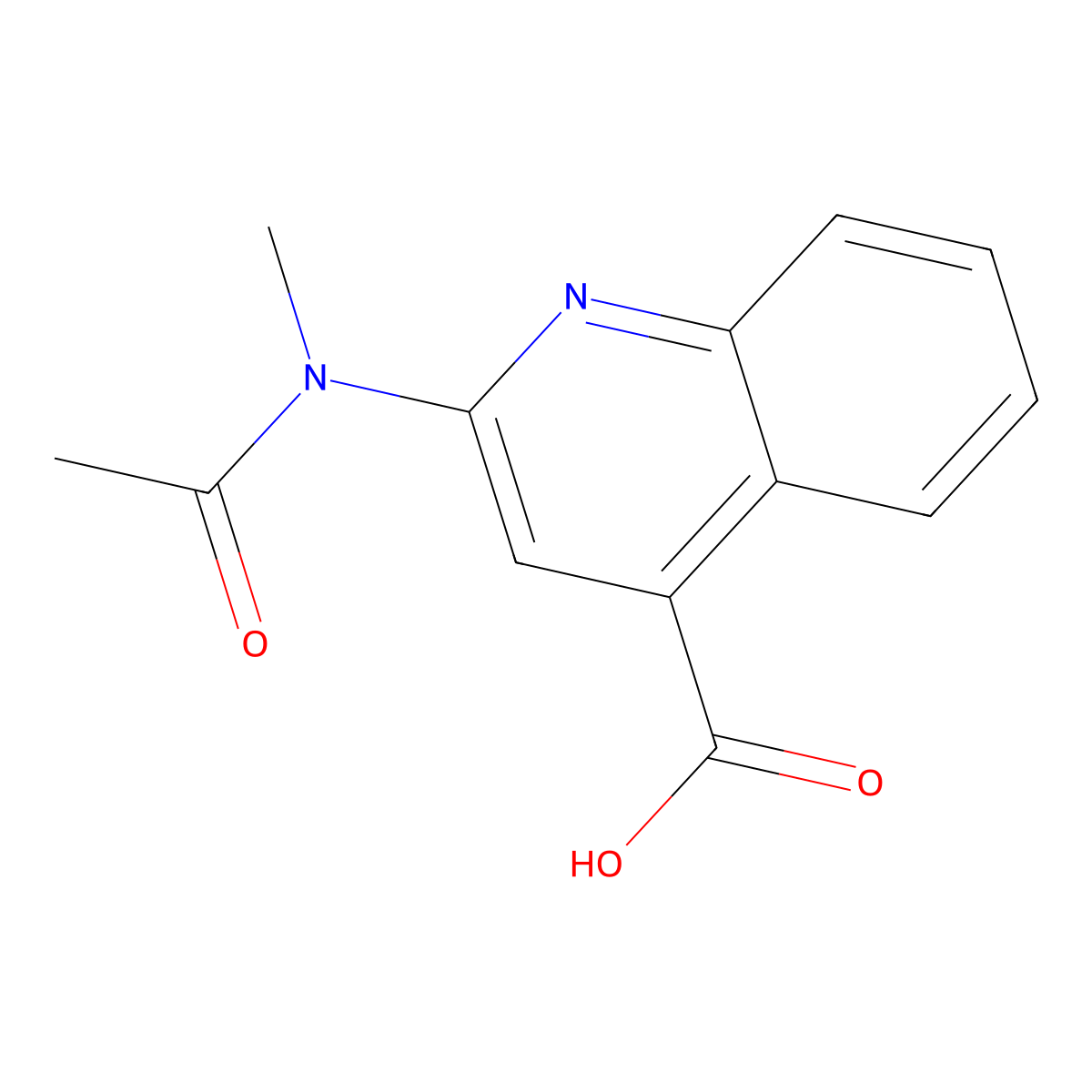 2-(N-methylacetamido)quinoline-4-carboxylic acid molecular structure, CAS 2680811-11-2