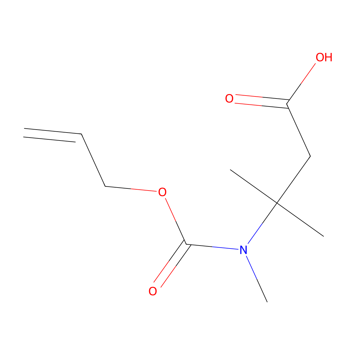 3-Methyl-3-{methyl[(prop-2-en-1-yloxy)carbonyl]amino}butanoic acid molecular structure, CAS 2680811-12-3