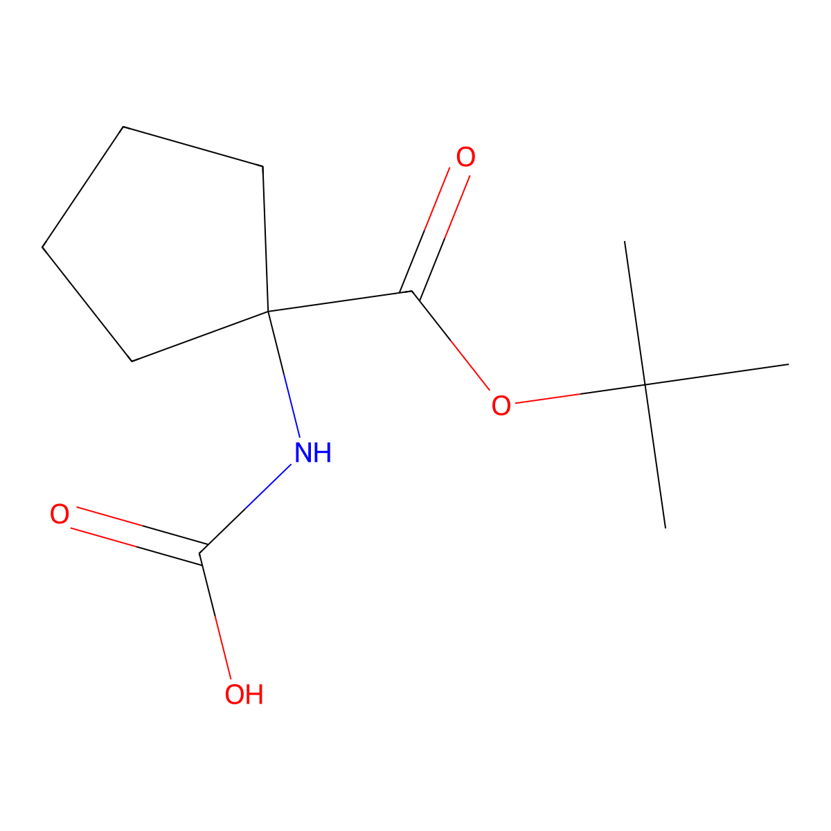 {1-[(Tert-butoxy)carbonyl]cyclopentyl}carbamic acid molecular structure, CAS 2680811-15-6
