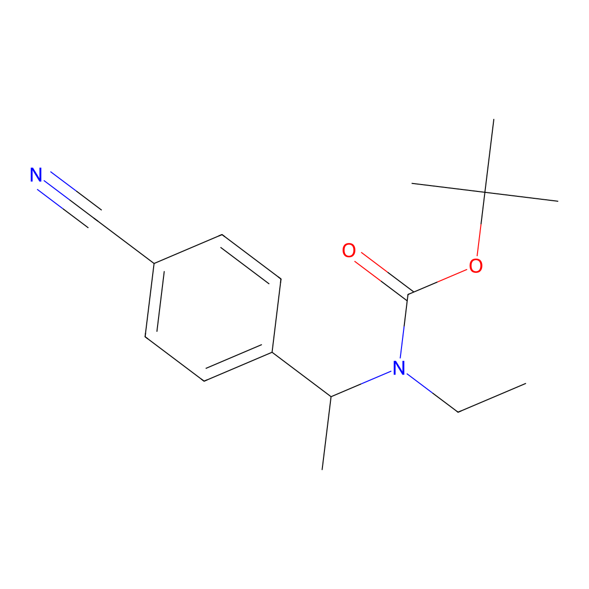 tert-butyl N-[1-(4-cyanophenyl)ethyl]-N-ethylcarbamate molecular structure, CAS 2680811-25-8