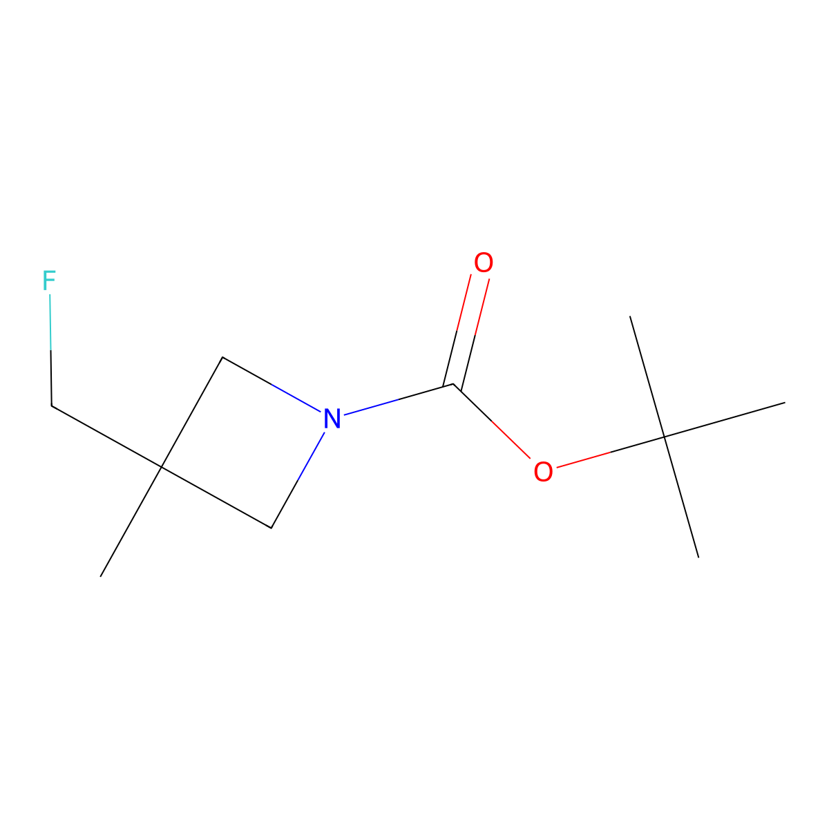 Tert-butyl 3-(fluoromethyl)-3-methylazetidine-1-carboxylate molecular structure, CAS 2680811-38-3